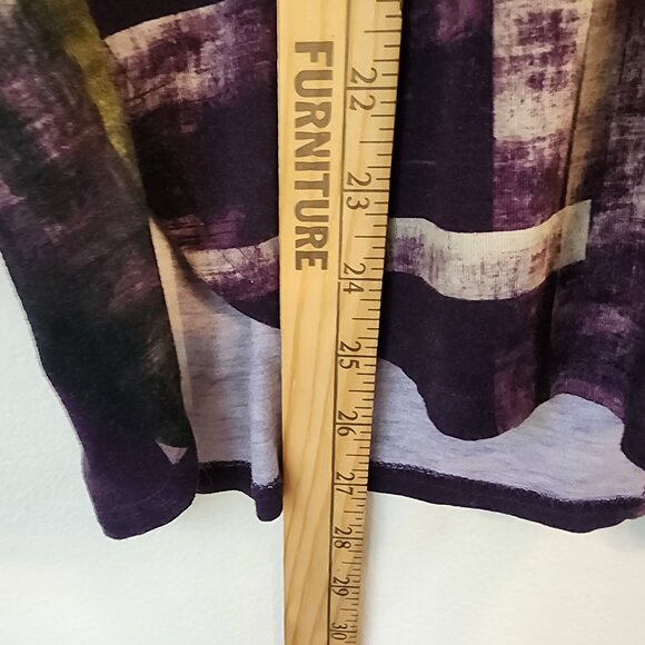 Q’Neel Women Abstract Printed A-Line Tunic, Plum/Ochre Sz 6 Viscose Blend Casual - Picture 13 of 15